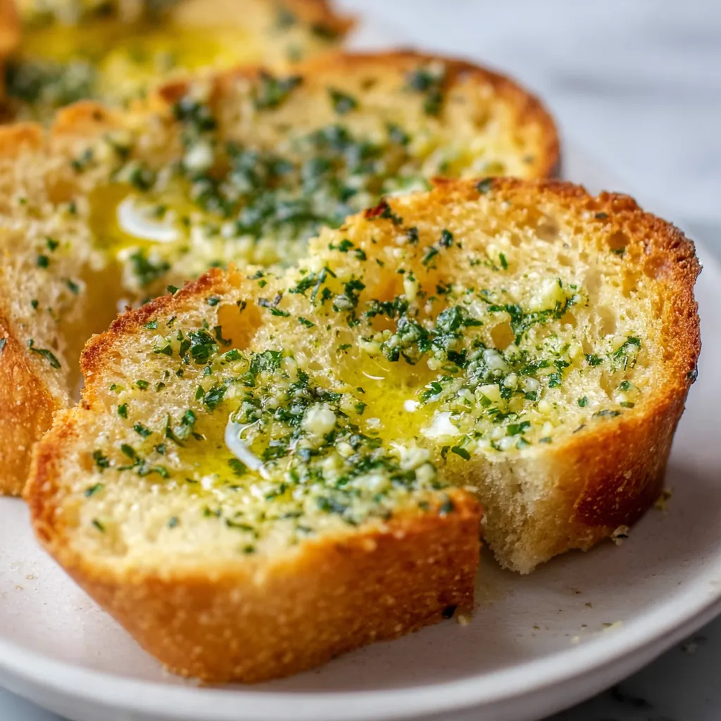 Classic Homemade Garlic Bread Rolls with Fresh Herbs and Golden Butter - tertiary view